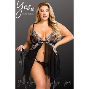 YesX Babydoll Lingerie Set Women Black Babydolls